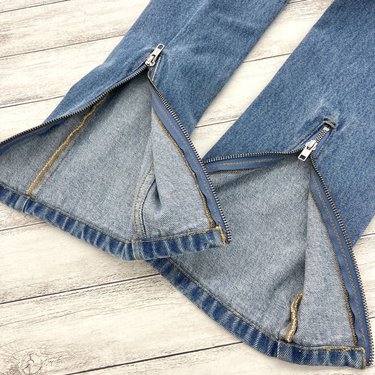 美品 21SS per gotesson パーギョーテソン zipper jeans デニムパンツ ジッパー ジップ 28 WASHED 加工_画像9