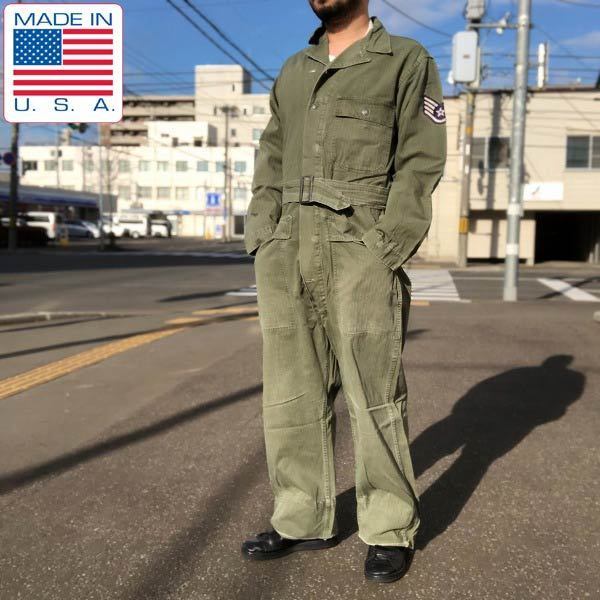 40's/50's/実物/米軍/HBT/つなぎ【38L】緑系/ヘリンボーンツイル