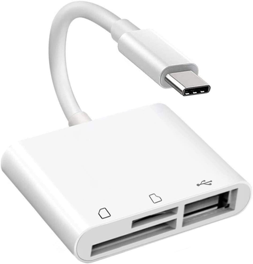 USB type C to SD/TF カードリーダー3in1 アダプターSD TFカードリーダー OTGアダプター iPad Pro MacBook Pro/Air ChromeBook Samsung