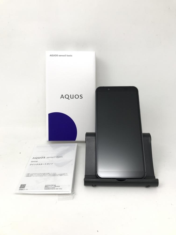 U176【新品・制限○ 白ロム】 AQUOS sense3 basic SHV48 au ブラック