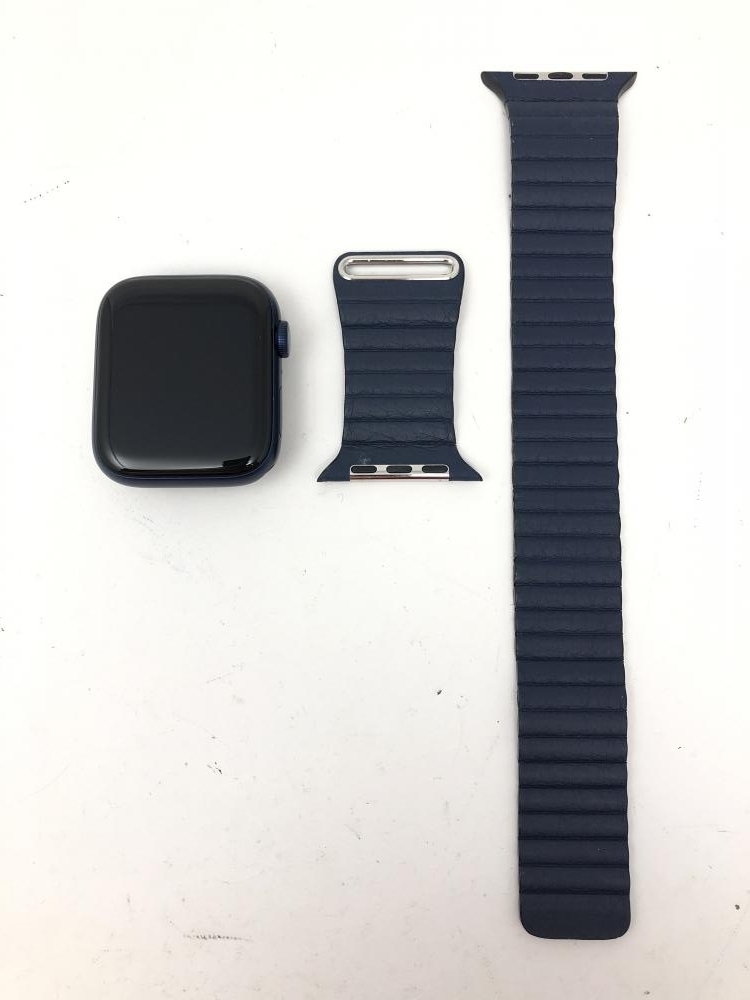U594【中古】 Apple Watch Series6 GPS 44mm　ブルーアルミニウムケース レザーリンク /060