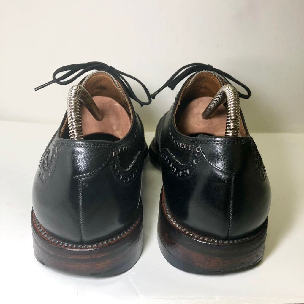 即決 美品　SCOTCH GRAIN スコッチグレイン 25.0cm メンズ レザーシューズ セミブローグ　ブラック　黒　革靴 ビジネスシューズ