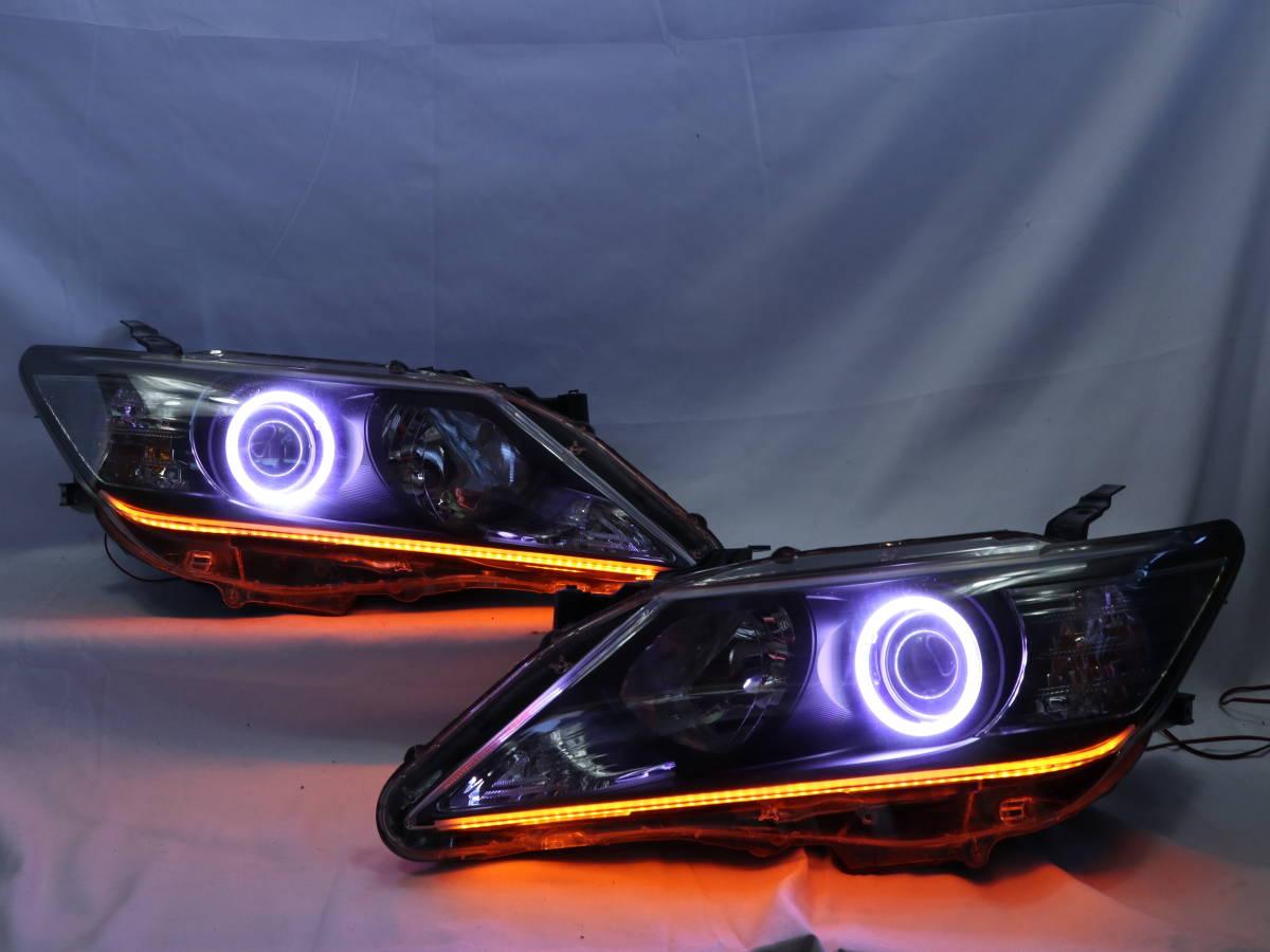 トヨタ カムリ AVV50 HID ヘッドライト 左右 セット COB イカリング