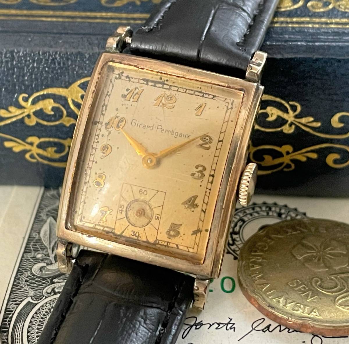 訳あり】ジラールペルゴ/Girard Perregaux/スクエア/1940's/ゴールド
