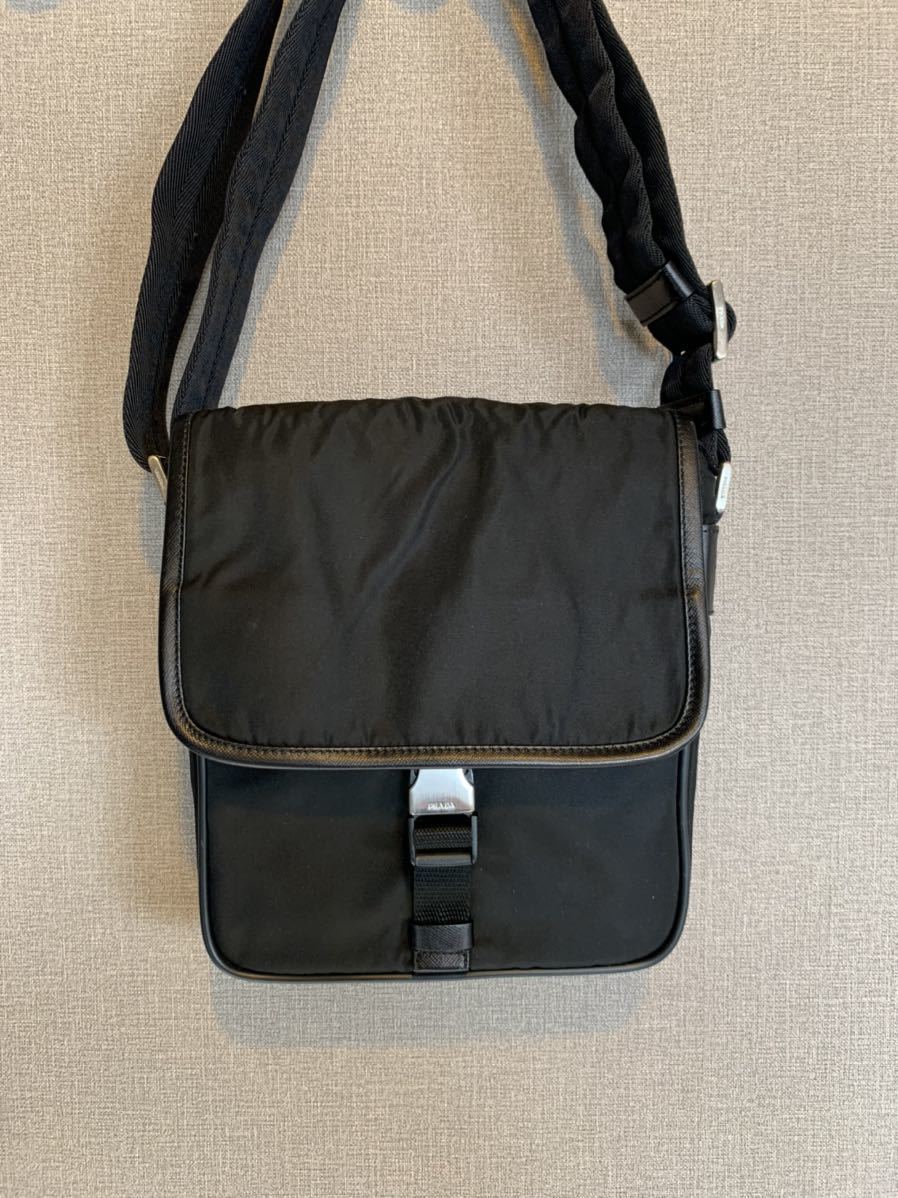 極美品 PRADA プラダ テスートナイロン シルバー金具 ショルダーバッグ