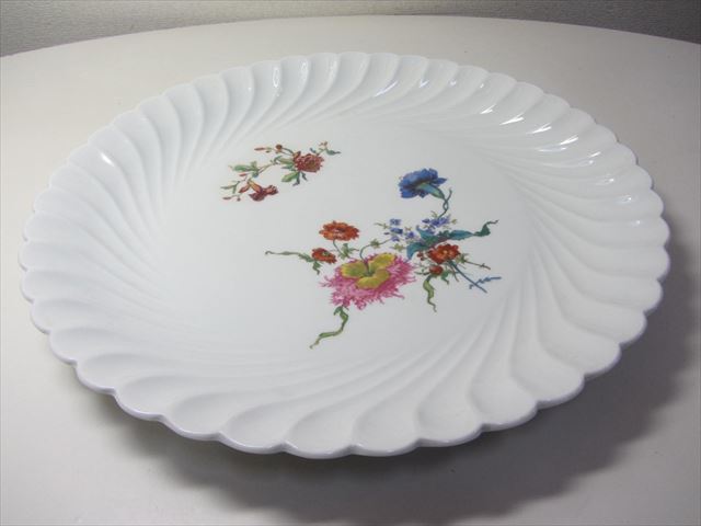アビランド Haviland France Limoges 大皿 31.5cm 美しい色合いの花が 