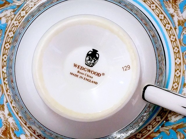 3QV売切！税無し☆ウェッジウッド★フロレンティーン ターコイズ★カップ＆ソーサー★リー★WEDGWOOD★黒壺印★洋食器★現品限り★0211-7_画像6