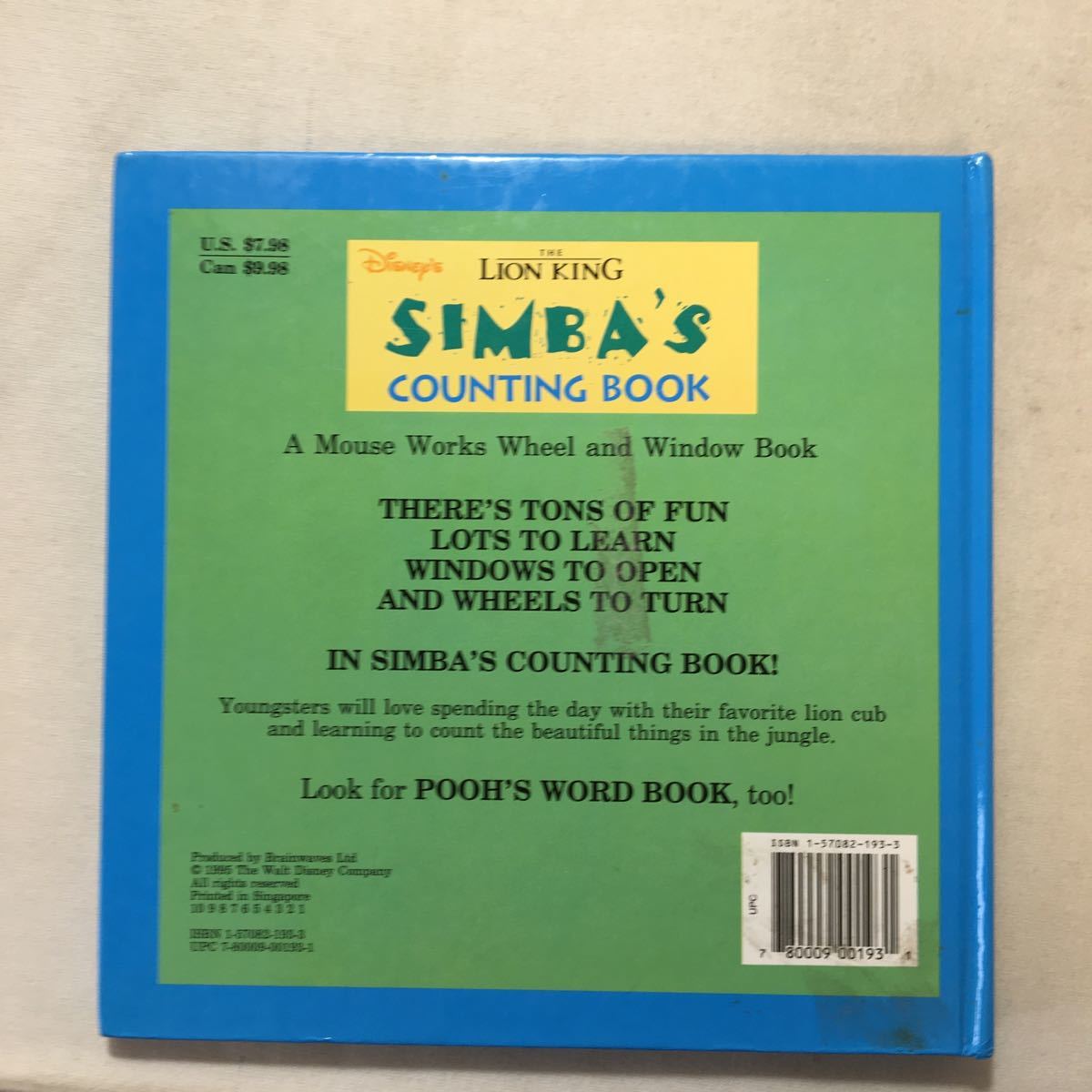 zaa-313♪Disney's the Lion King: Simba's Counting Book ライオンキング(A Mouse Works Wheel and Window Book) 1995/3/1