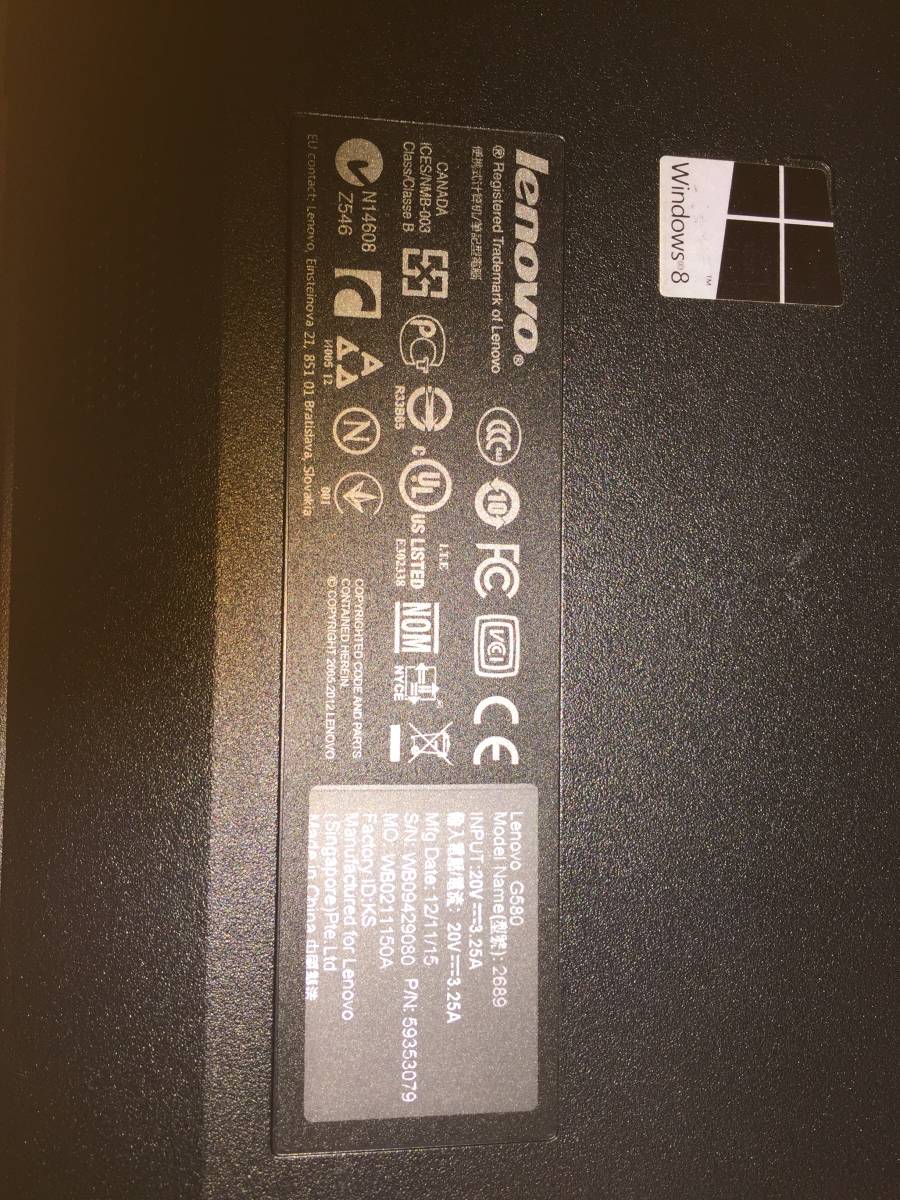 Lenovo G580 model:2689 used_画像4