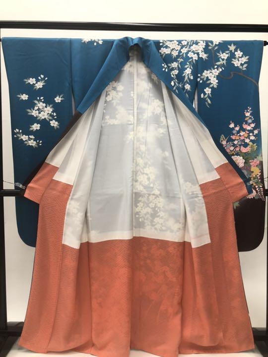 ヤフオク! - B☆699☆ 振袖 成人式 正絹 着物 レトロ 水色 青