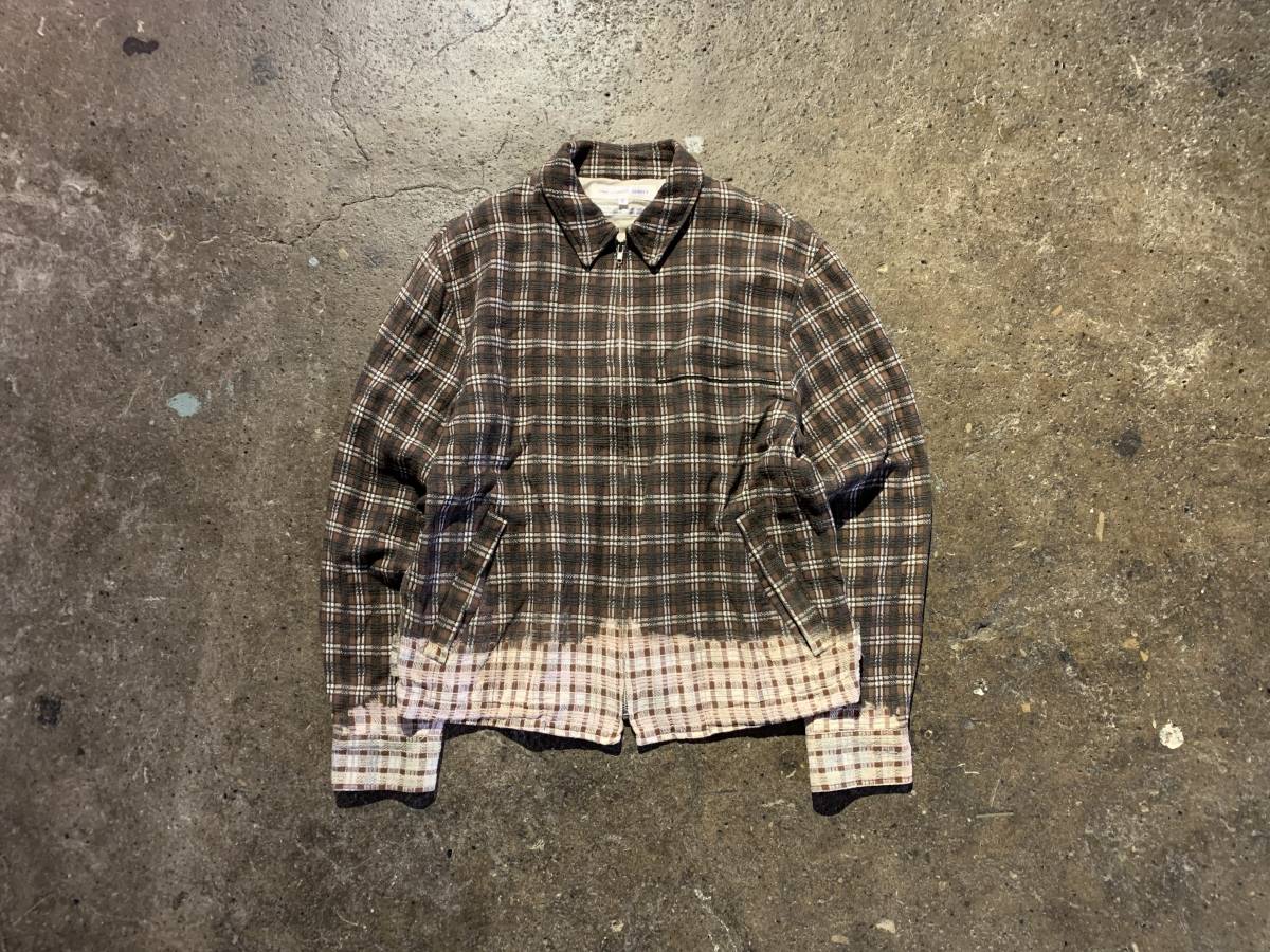 COMME des GARCONS SHIRT '90s フランス製 刺繍デザイン脱色ブルゾン 1990s コムデギャルソンシャツ ドリズラージャケット