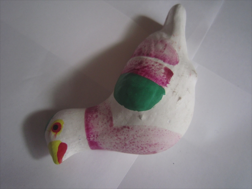  鳥 陶器/磁器 お土産 工芸 アンティーク レトロ 鳥笛 玩具 日本 鳩　はと笛_画像4
