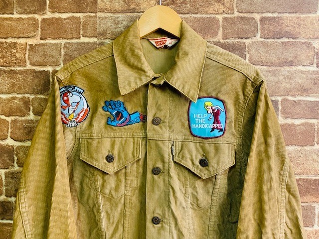 ★表記36/USA製！70'sビンテージリーバイス.Levi's.コーデュロイG-JKT.サーフ.古着.Gジャン.Vintage.ルード系ロックバイカー西海岸スタイル_画像1