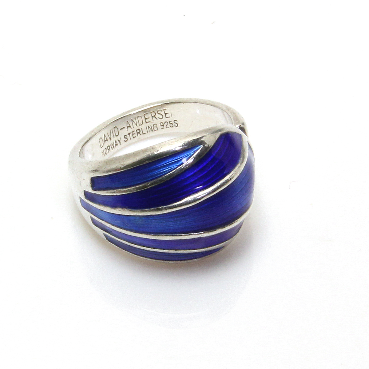  David Andersen enamel ring blue noru way silver 925 David Andersen Vintage 