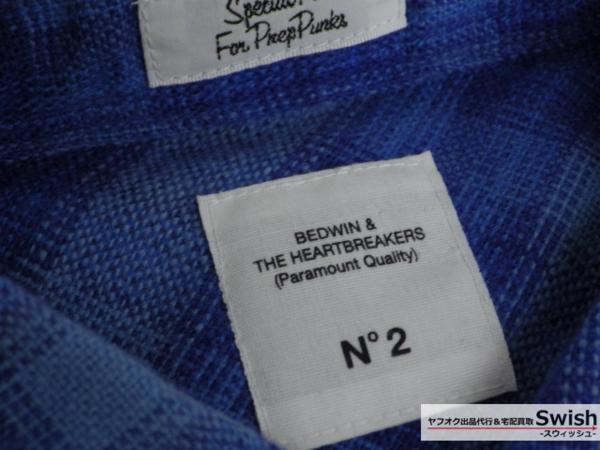 Z177■BEDWIN ベドウィン ■新品 L/S OG FLANNEL CPO SHIRTS RICHARDS ウール チェック シャツ 2 BLUE■