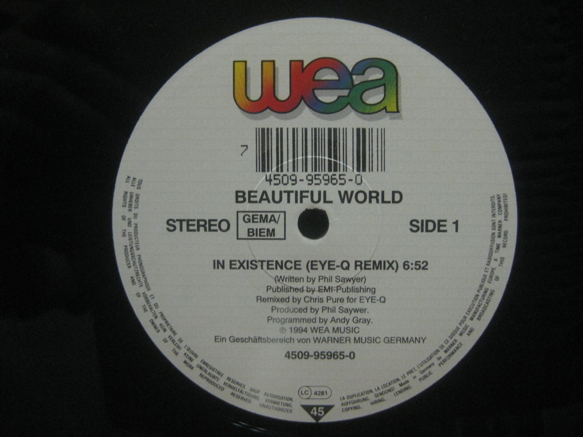 Beautiful World / In Existence ◆LP175NO◆12インチ_画像3