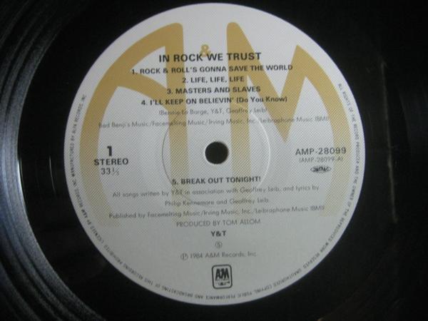 Y & T / IN ROCK WE TRUST ◆U787NO◆国内盤LP_画像3
