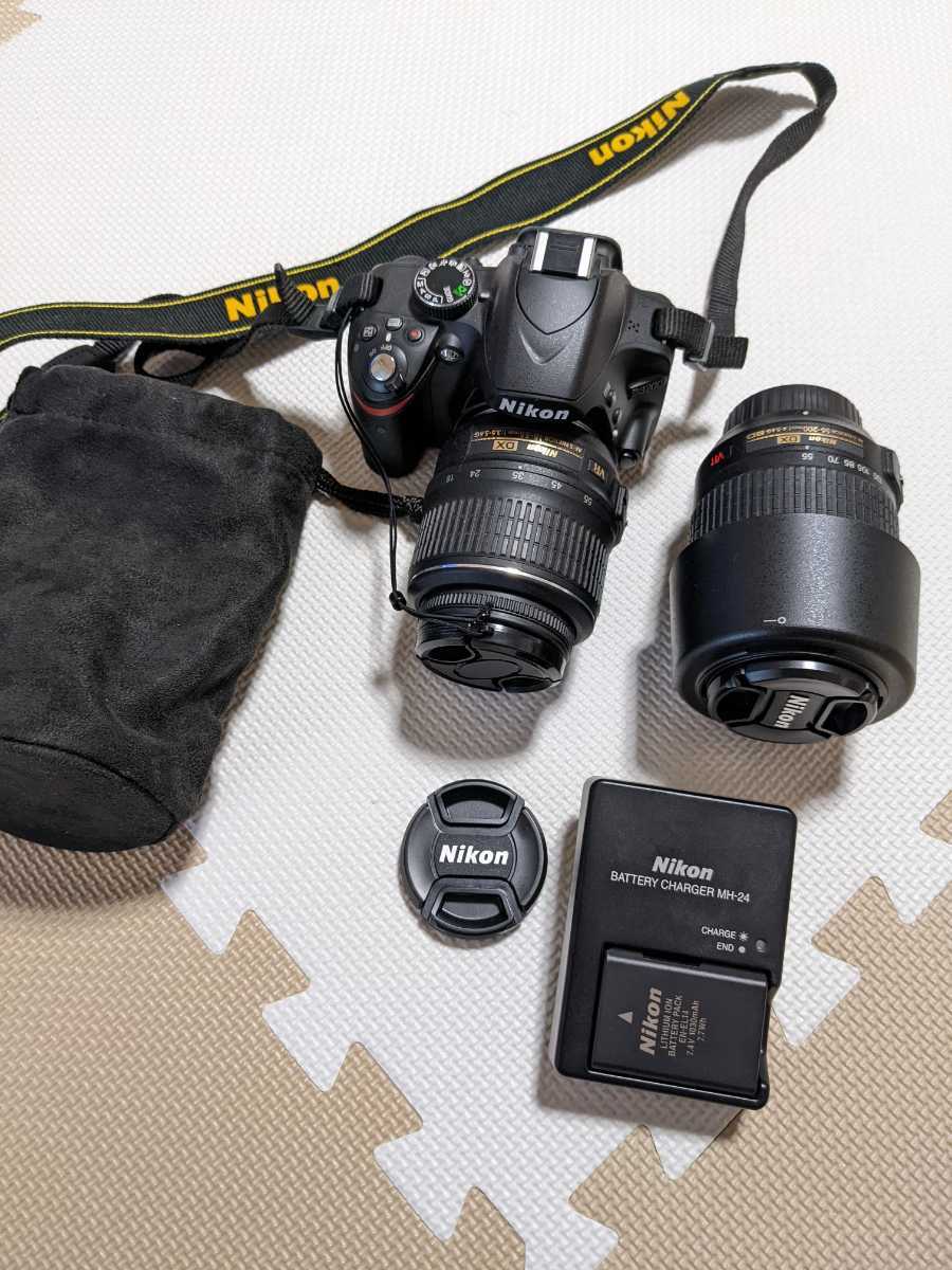 総合福袋 美品 ダブルズームキット D3200 デジタル一眼レフカメラ 現品販売 Nikon 望遠付き ダブルズームキット 一眼レフカメラ D3200 デジタルカメラ