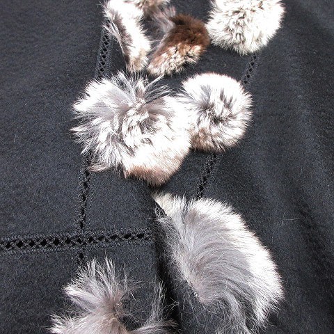 フェンディ FENDI カシミヤ 100% × チンチラ 大判 ストール ショール