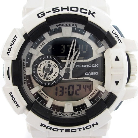 カシオジーショック Casio G Shock Ga 400 7ajf Hyper Colors ハイパーカラー クォーツ 腕時計 デジアナ ブラック ホワイト 黒 白 メンズ