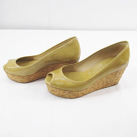 ジミーチュウ JIMMY CHOO パンプス オープントゥ ウェッジソール 37