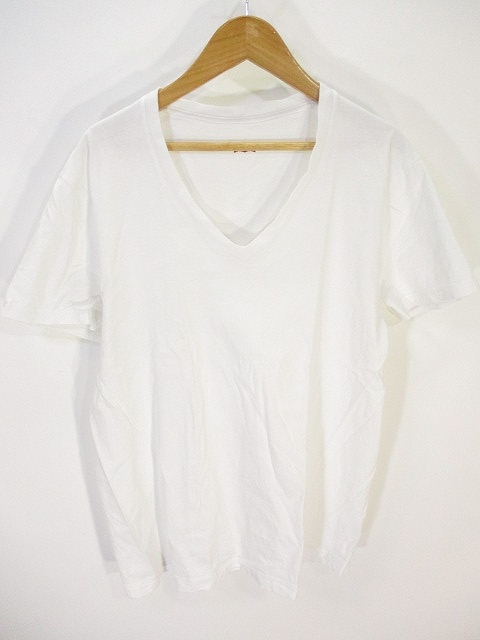 リーバイス Levi's Tシャツ カットソー 半袖 Vネック 無地 白 ホワイト M メンズ_画像1