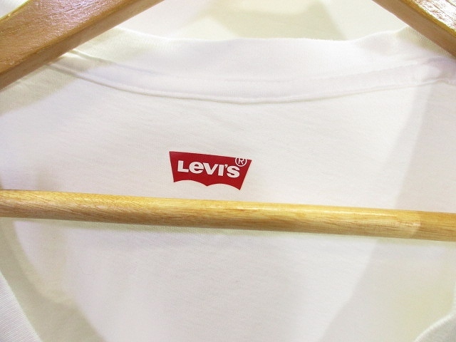 リーバイス Levi's Tシャツ カットソー 半袖 Vネック 無地 白 ホワイト M メンズ_画像3