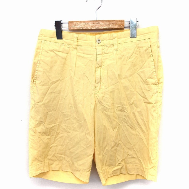 アダムエロペ Adam et Rope' ショート パンツ 魅力的な価格 ハーフ 最新入荷 無地 コットン FT21 黄 M 綿 メンズ イエロー