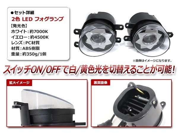 ホンダ N-WGNカスタム JH1/2 ホワイト/イエロー 2色 切替可能！純正交換タイプ LED フォグランプユニット 4500k/6000k_画像2