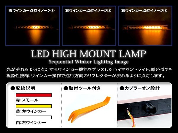 トヨタ ブレイド AZE/GRE154/156系 シーケンシャル 流れる ウインカー付 LED ハイマウント ストップランプ ポジション クリアレンズ TYPE A_画像3