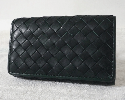 良品　シビラ　Sybilla　レザー　グリーン　緑　編み込み　小銭入れ　コインケース?。颠B　キーケース
