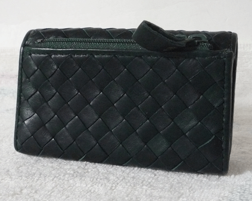 良品　シビラ　Sybilla　レザー　グリーン　緑　編み込み　小銭入れ　コインケース?。颠B　キーケース