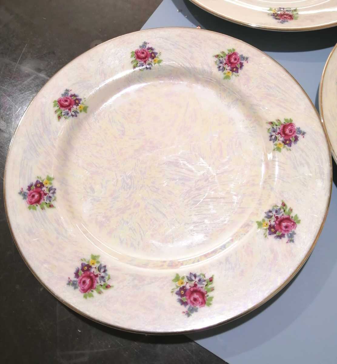 送料無料 花柄 金彩 ラスター彩 Luster Ware NIBE SHOU プレート 送料無料 花柄 金彩 ラスター彩 Luster Ware NIBE SHOU プレート