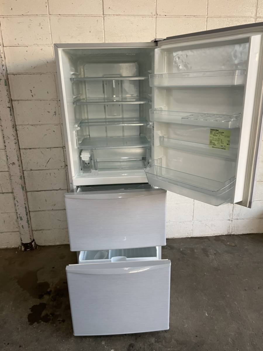 でしたらご 東芝 3ドア冷凍冷蔵庫 置けちゃうスリム 自動製氷機付きの