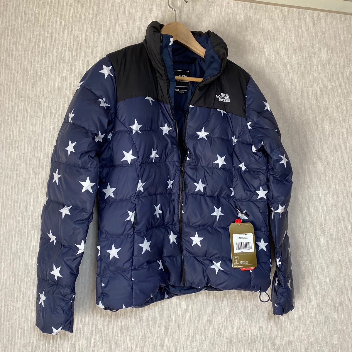 希少新品★海外限定ノースフェイス ダウンジャケットプリントS★ USA International THE NORTH FACE 