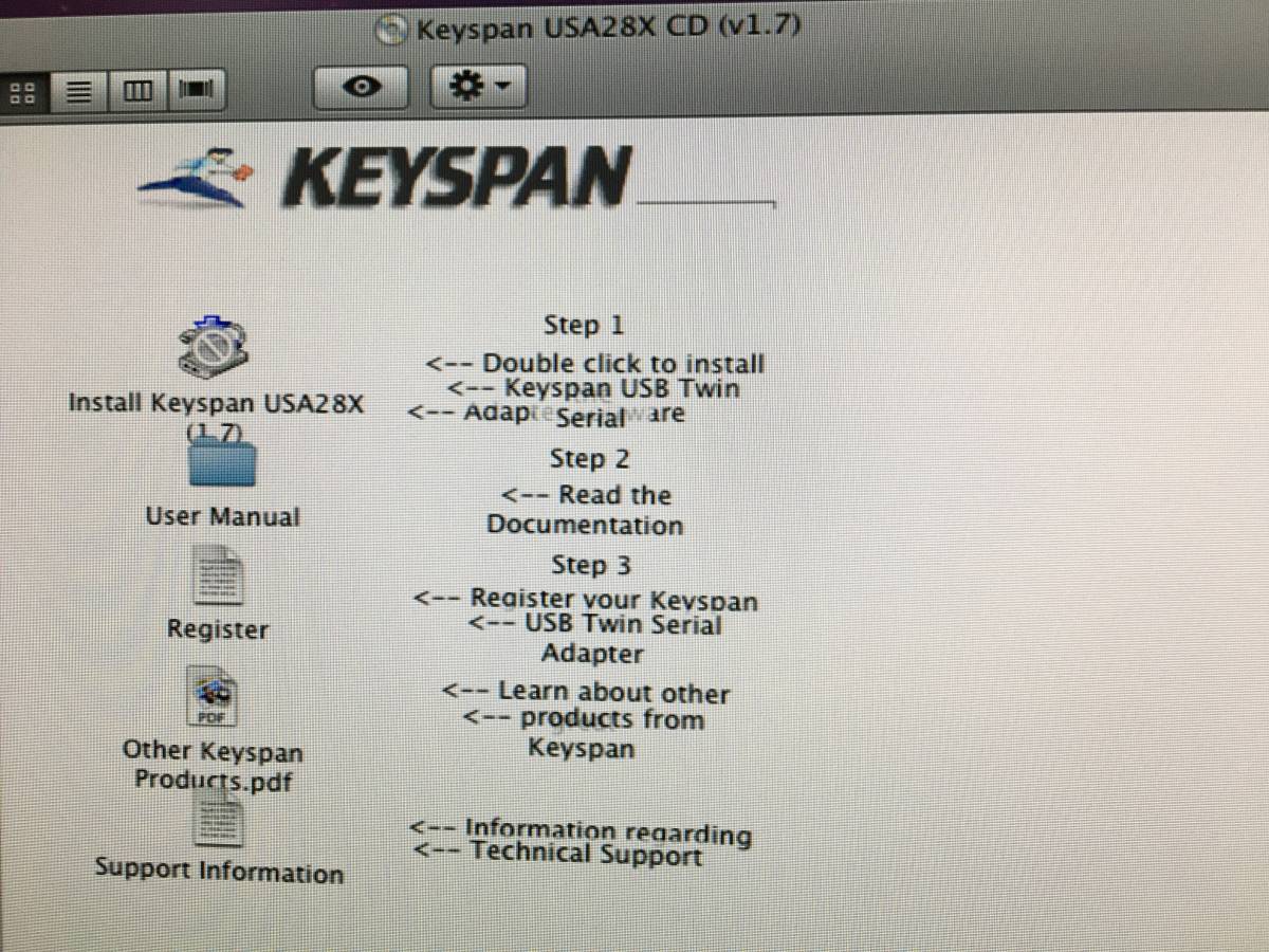 l【ジャンク】KEYSPAN USB TWIN SERIAL ADAPTER インストールディスク version1.7 ①_画像2