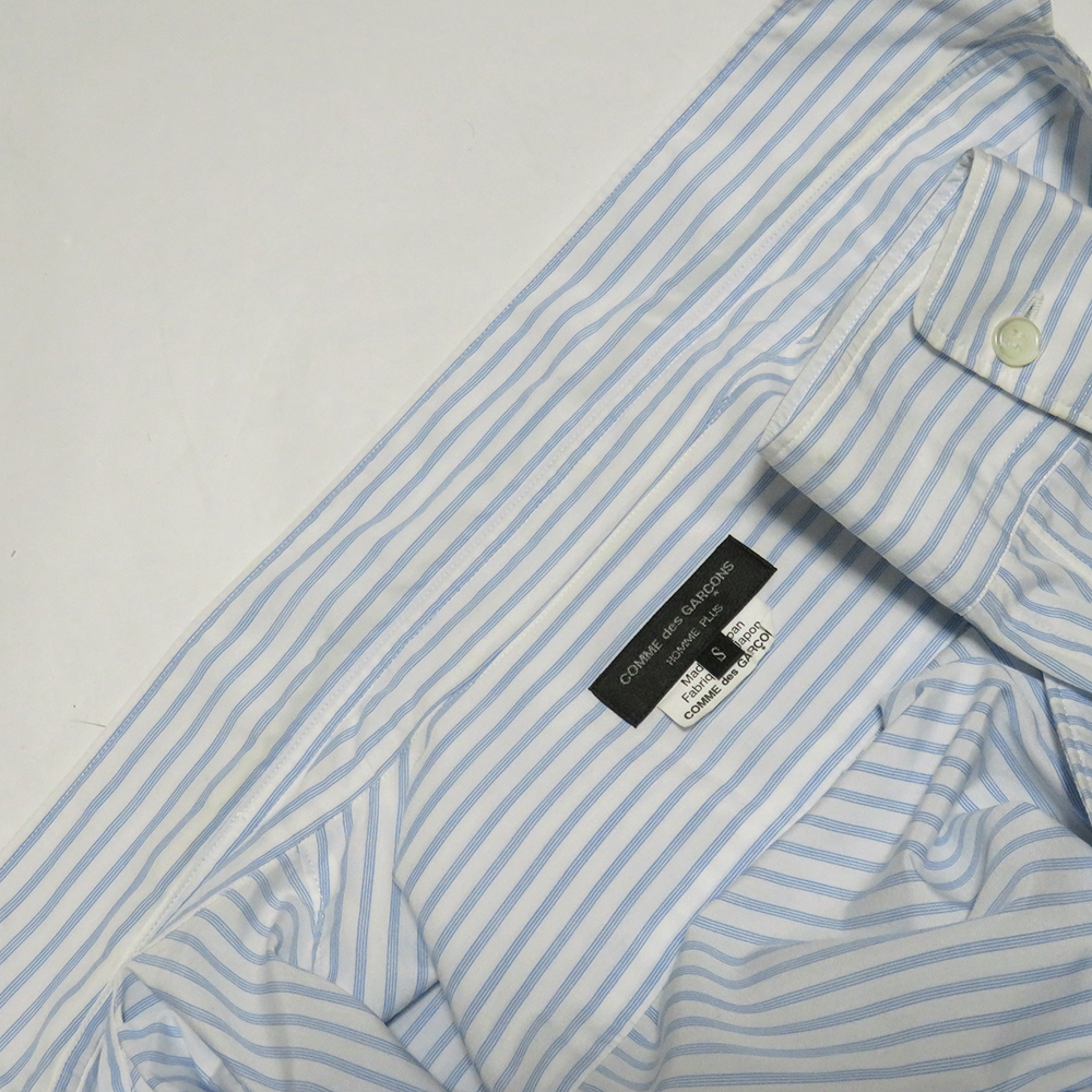 COMME des GARCONS HOMME PLUS 19SS width tuck stripe shirt S beautiful goods Comme des Garcons Homme pryus