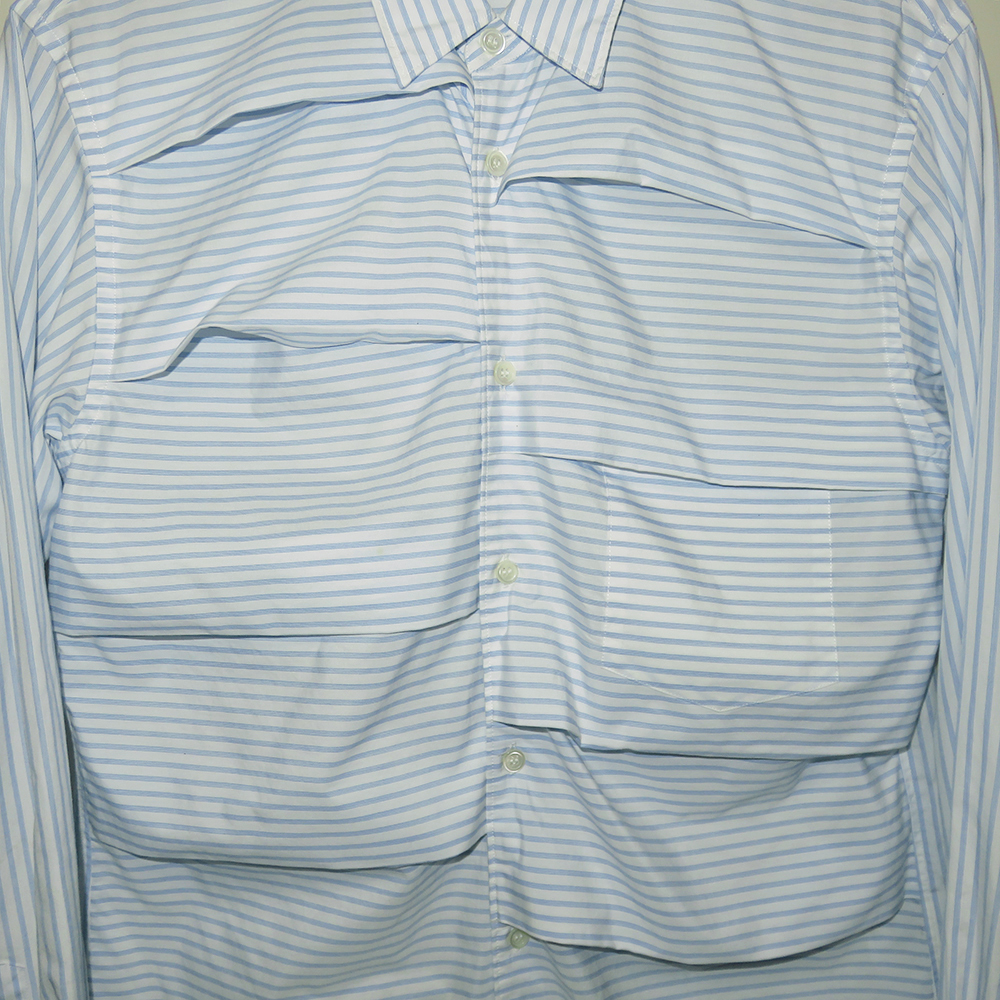 COMME des GARCONS HOMME PLUS 19SS width tuck stripe shirt S beautiful goods Comme des Garcons Homme pryus