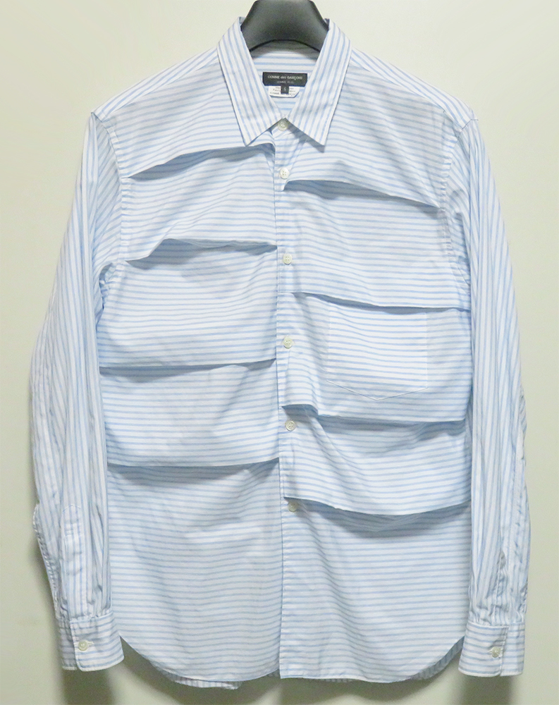 COMME des GARCONS HOMME PLUS 19SS width tuck stripe shirt S beautiful goods Comme des Garcons Homme pryus