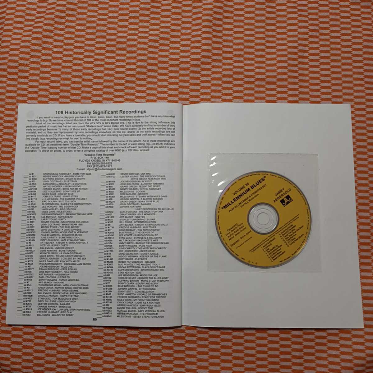 CD付き ■Jamey aebersold ジェイミー エーバーソルド Volume 88 Millennium Blues / マイナスワン Jazz ジャズ 教材_画像2
