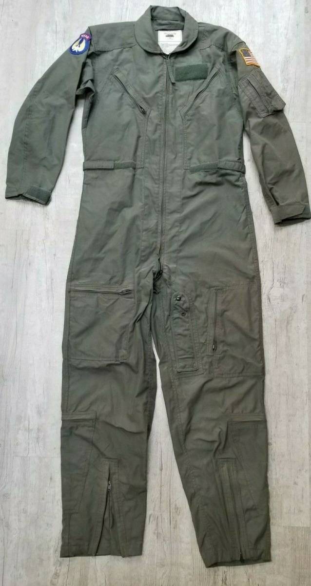 US Military Nomex Flyers Flight Suit Coveralls Sage CWU-27P USAF Ghostbusters VG 