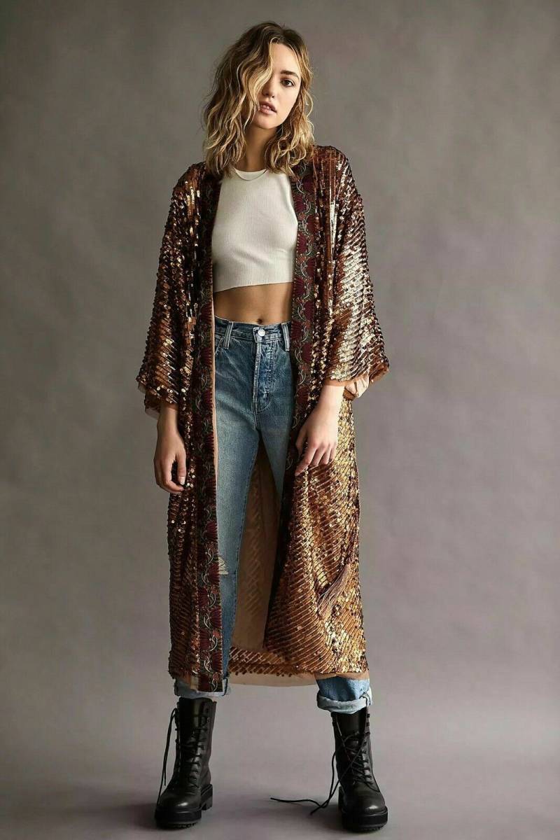 人気ブランドの新作 Duster Bronze Coming Is Light Embroidered Sequin People Free Kimono 即決 海外 8 Nwt L 海外商品購入代行 Hlt No 人気ブランドの新作 Duster Bronze Coming Is Light Embroidered Sequin People Free Kimono 即決 海外 8 Nwt L 海外商品購入代行 Hlt No