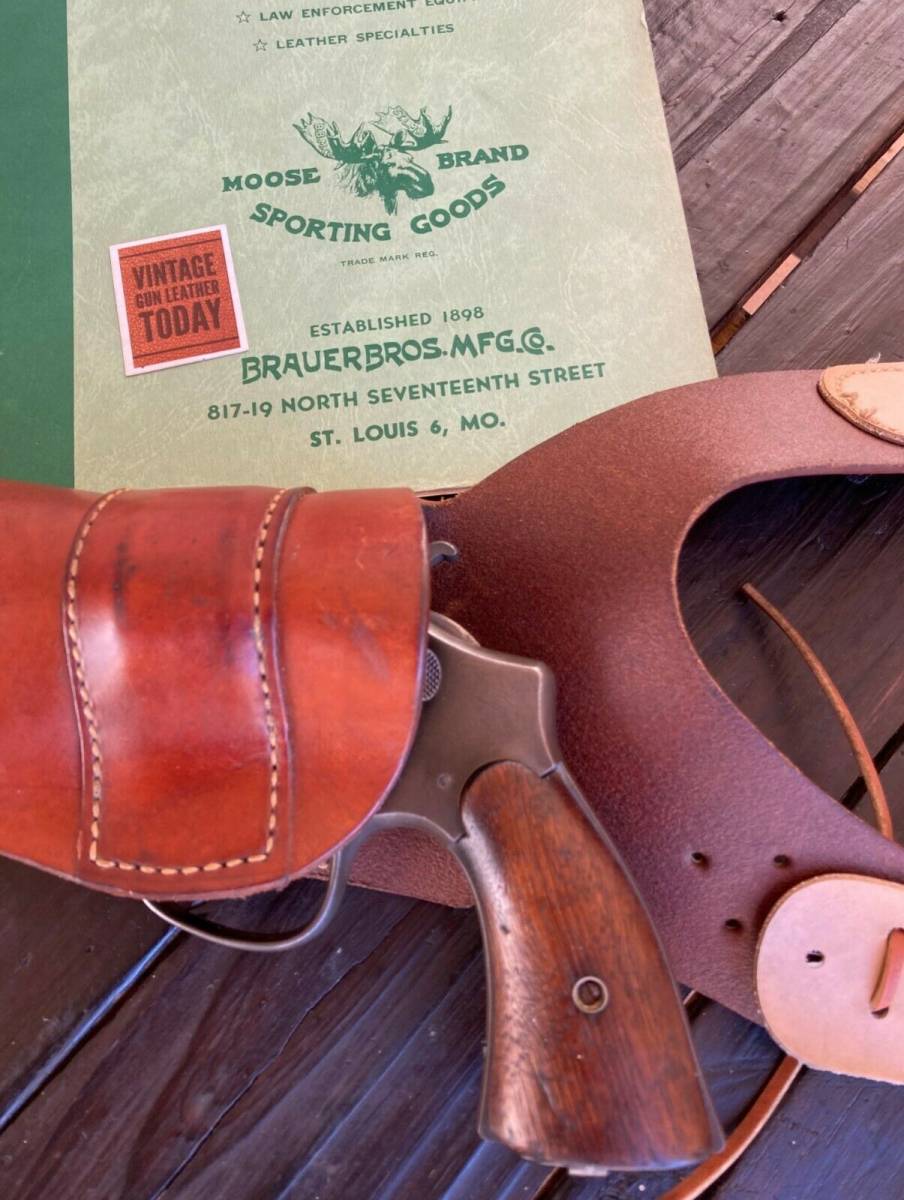 Vintage Brauer Brothers K35 Leather Shoulder Holster for Heavy Frame Revolver 5 