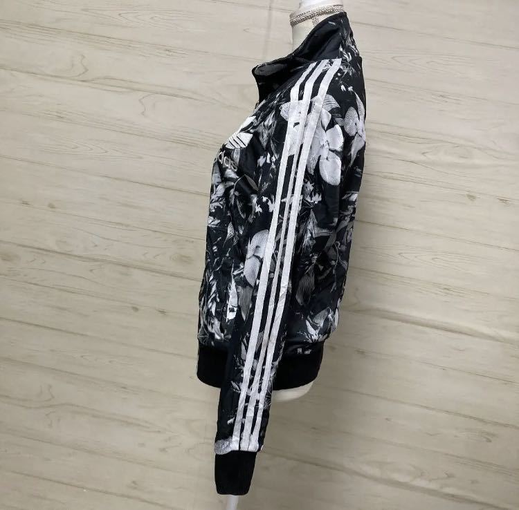 アディダス adidas 花柄 トラックジャージ 黒白 モノトーン アディダス adidas 花柄 トラックジャージ 黒白 モノトーン