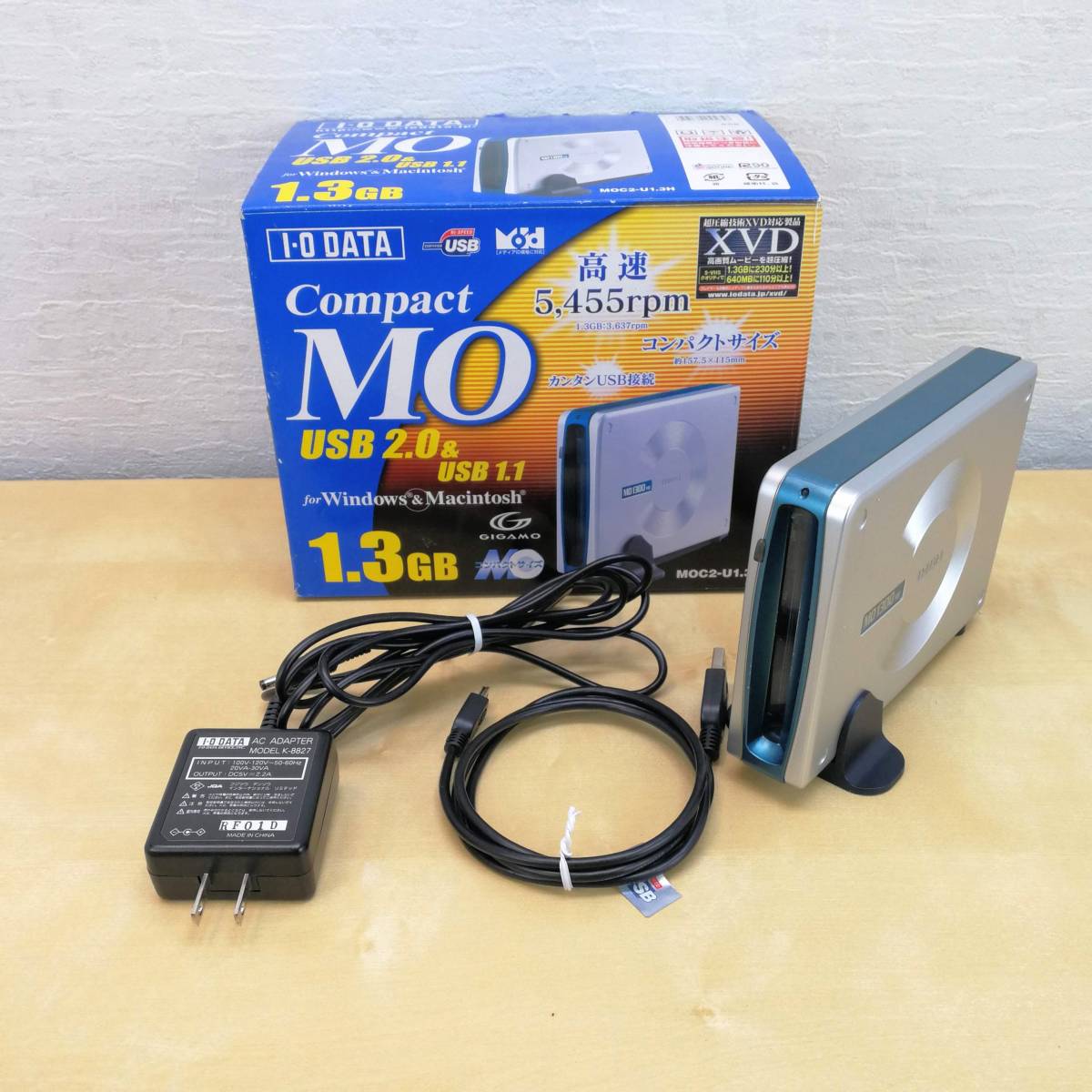 I-O DATA MOC2-U1.3R USB2.0 1.1対応 コンパクトMOドライブ データ用