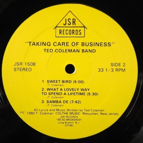 ■シュリンク美品! JSRレコ!★TED COLEMAN BAND/TAKING CARE OF BUSINESS★送料無料(条件有り)多数出品中!★オリジナル名盤■_画像3