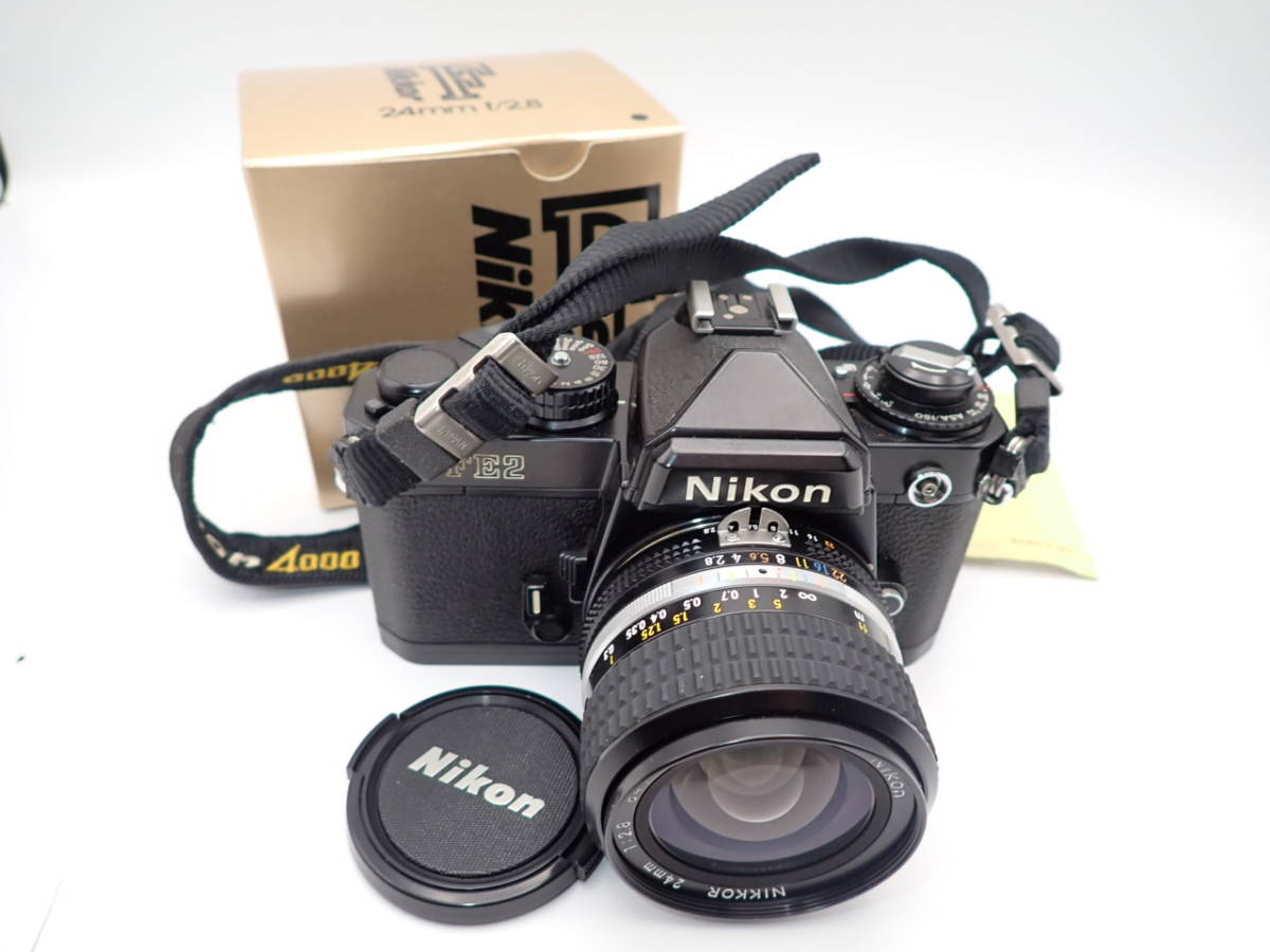 ニコン NIKON FE2 + Nikkor AI-S F24mm F2.8※極美品※(製品紙箱付き