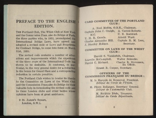 コントラクトブリッジ　ルールガイドブック 小冊子1冊 1935年　：THE LAWS OF CONTRACT BRIDGE London Thomas De La RUE＆Co.LTD_画像3