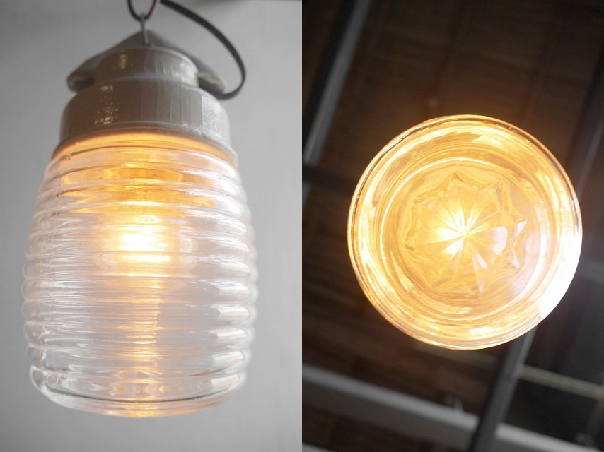 アンティーク フランス 陶器×ガラス 吊り下げランプ A ライト | www