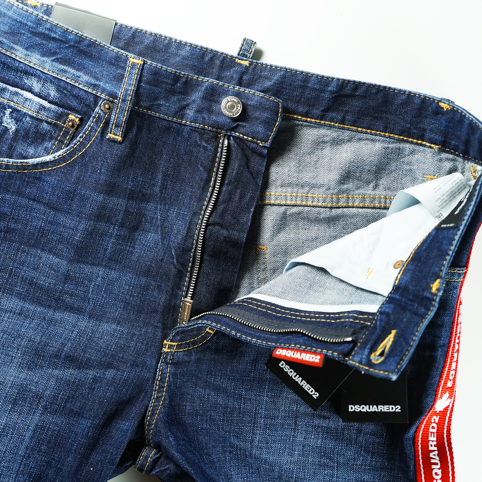 □20AW/新品90,200円【DSQUARED2】極上ロゴが目を引くBrad Jeanダブル